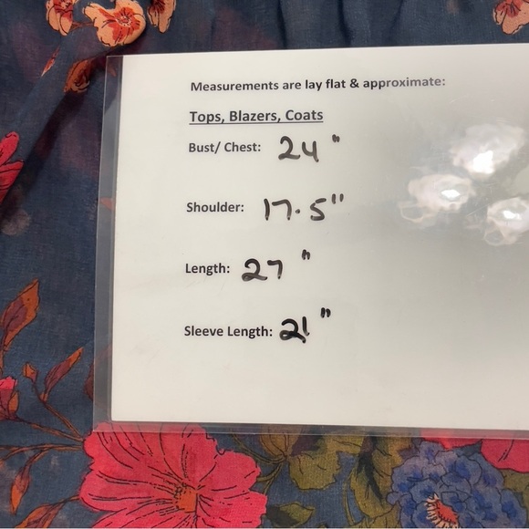 Daniel Rainn XXL Blue Floral Boho Peasant Blouse Sheer 3/4 Sleeve Tassel Tie - Picture 12 of 13